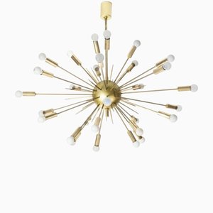 Lustre Sputnik à 24 Lampes en Laiton de Stilnovo, 1950s