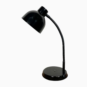 Lámpara de mesa cuello de ganso industrial en negro, años 60