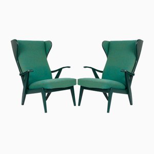 Set of Solid Ash Wingback Chairs from Søren Willadsen Møbelfabrik, Denmark, 1940-1950