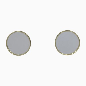 Swedish Wall Mirrors in Brass by Nils Troed for Glasmäster Markaryd, 1960s, Set of 2