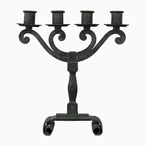 Swedish Modern Candleholder in Patinated Bronze, 1930s