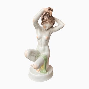 Figura Art Déco de porcelana de Elek Lux para Herend, años 20