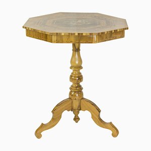 Biedermeier Marquetry Side Table, 1800s