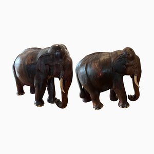 Hand Carved Elephants, 1960s