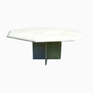 Vintage Coffee Table in White Marble, 1970s