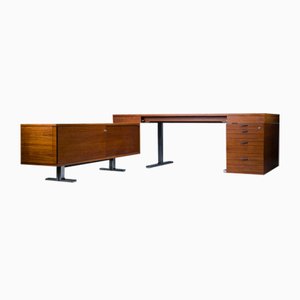 Executive Desk with Sideboard by Walter Knoll for the Art Collection Series, Germany, 1970s, Set of 3