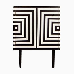 Cabinet with Opart Painting, Poland, 1960s