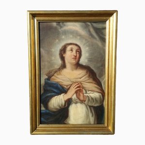 Après Jacopo Amigoni, Vierge Marie, 1800s, Huile sur Toile, Encadrée