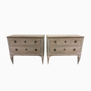 Swedish Gustavian Painted Chest of Drawers, Set of 2