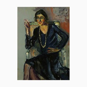Antonio Feltrinelli, Woman with Veil, Original Painting, 1929