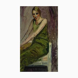 Antonio Feltrinelli, mujer, pintura original, años 30