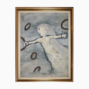 Gabriel Stupika, The Bride, Original Etching, 1980s, Framed