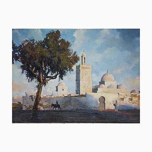 Alexander Sergeev, Tunisian Landscape, Original Oil Painting, 1994