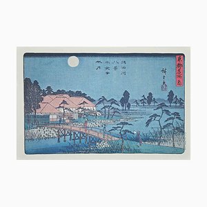 Nach Utagawa Hiroshige, Acht Landschaftspots am Sumida Fluss, Lithographie, 19. Jh