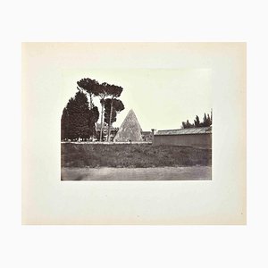 Francesco Sidoli, Vue de Piramide Cestia, Photographie Vintage, Fin du 19ème Siècle