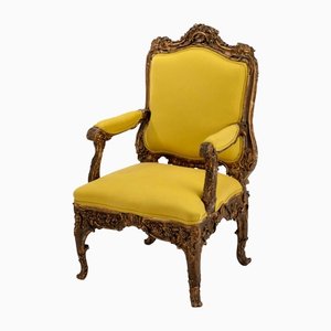 Italian Rococo Chair in Yellow