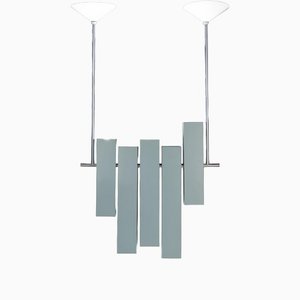 Blue Lacquered Metal Prototype Chandelier from Lumi, 1970