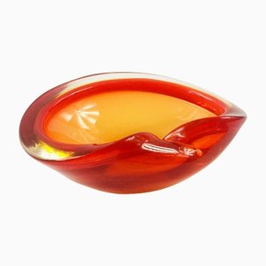 Large Sommerso Murano Glass Bowl or Vide Poche attributed to Flavio Poli, Italy, 1960s