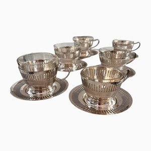 Silver-Plated Cups from Fa. Wolkenstein & Blissful, Vienna, 1920s, Set of 6