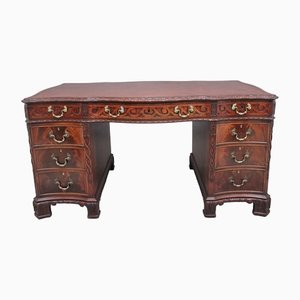 Chippendale Style Mahogany Desk, 1910s, Set of 3