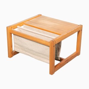 Bohemian Pine Coffee Table with Magazine Holder attributed to Karin Mobring for Ikea