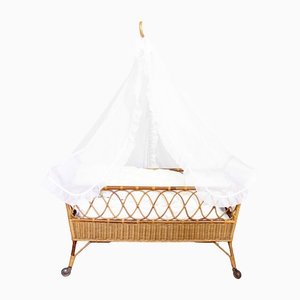 Wicker and Rattan Childrens Bed, 1960s