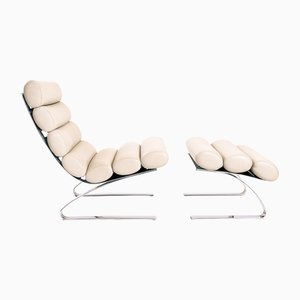 Sinus Lounge Chair with Footstool from Cor, Set of 2