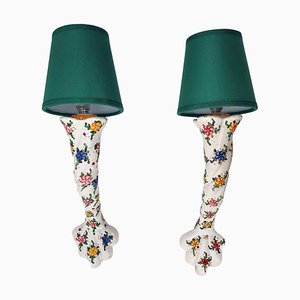 Ceramic Wall Sconces from Biagioli Gubbio, Italy, 1940s, Set of 2