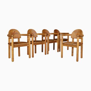 Esszimmerstühle aus Kiefernholz von Rainer Daumiller, Dänemark, 1970er, 6er Set