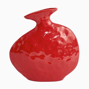 Flache Vase in Rot von Theresa Marx