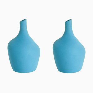 Mini Sailor Vases in Dusty Blue by Theresa Marx, Set of 2