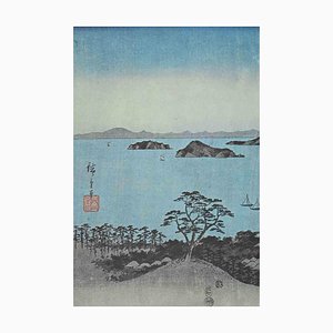 Nach Utagawa Hiroshige, Snow Szene entlang der Kiso Route, Mitte des 20. Jahrhunderts, Lithographie