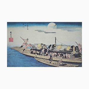 Nach Utagawa Hiroshige, Scenic Spots in Kyoto, Mitte des 20. Jahrhunderts, Lithographie