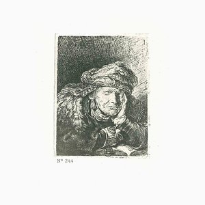 Après Rembrandt, Femme Dormant, Gravure, 19ème Siècle