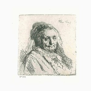 Nach Rembrandt, Die Mutter des Künstlers, Radierung, 19. Jh