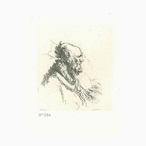 D'après Rembrandt, Homme Chauve à la Barbe Courte, Gravure, 19ème Siècle