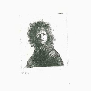 After Rembrandt, Self-Portrait Frowning, Etching, 19th Century