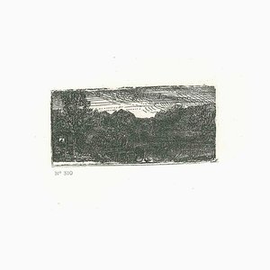 After Rembrandt, Small Gray Landscape, Etching, 19th Century