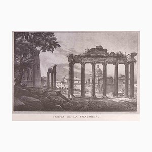 D'après G. Engelmann, Temples et Ruines Romains, Original Offset, Fin 20ème Siècle
