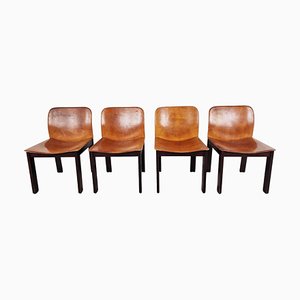 Vintage Leather Dining Chairs, 1960s, Set of 2