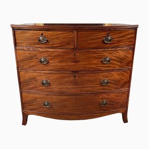 Regency Flame Mahogany Bow Front Chest of Drawers, 1830s