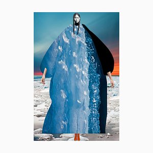 Johanna Goodman, Teller Nr. 138: Abstrakte Collage mit Blumen, 2020er, Giclée-Druck