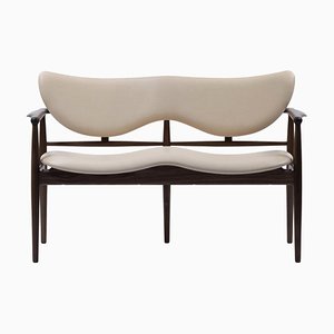 48 Sofa Bench in Wood and Leather by Finn Juhl