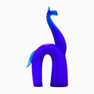 Blue Llama by Miloslav Janků for Zelezny Brod glassworks, 1970s