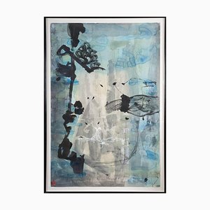 Jens Birkemose, Abstract Composition, Watercolor & Acrylic on Paper, 1980s, Framed