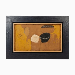 Jean Piaubert, Abstract Composition, 1965, Plaster & Mixed Media on Panel, Framed