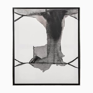 Guillermo Arizta, Abstrakte Komposition in Schwarz, Grau & Weiß, 1991, Acryl auf Leinwand