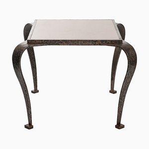 Tavolino Art Déco in ferro con ripiano in marmo, Italia