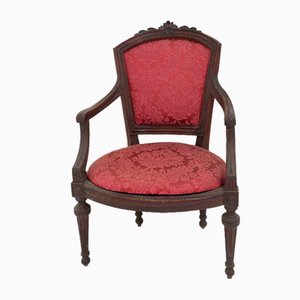 Antique Red Armchairs, Set of 6