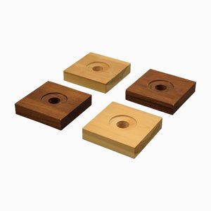 Portacandele in legno di Hans Wegner per Getama, Danimarca, anni '50, set di 4